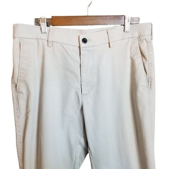 Haggar Mens Size 34x32 Tan Solid Chino Pants. - Picture 6 of 8